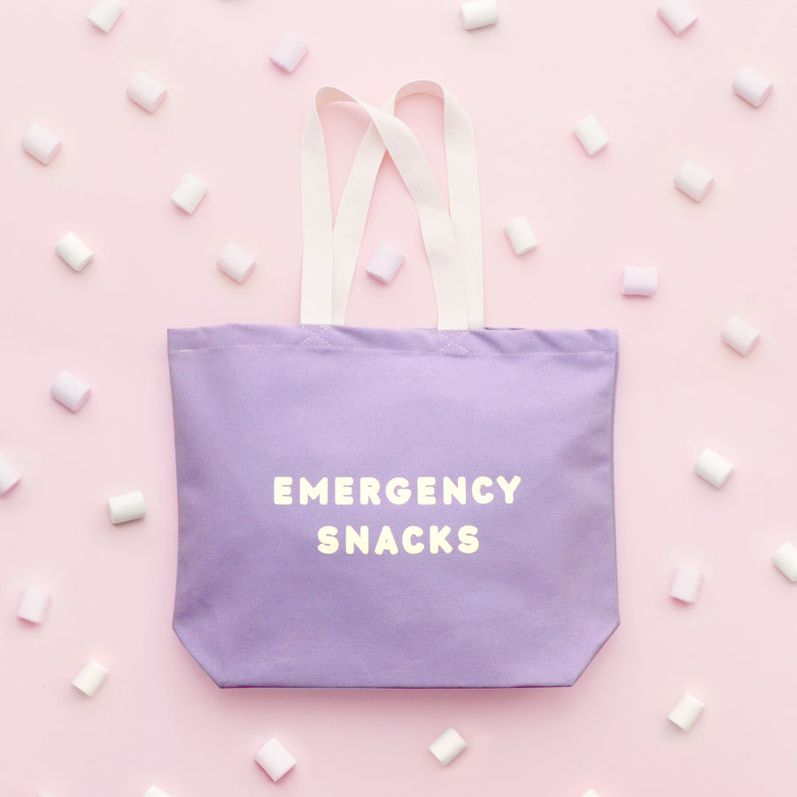Emergency Snacks - Lavender Canvas Tote Bag