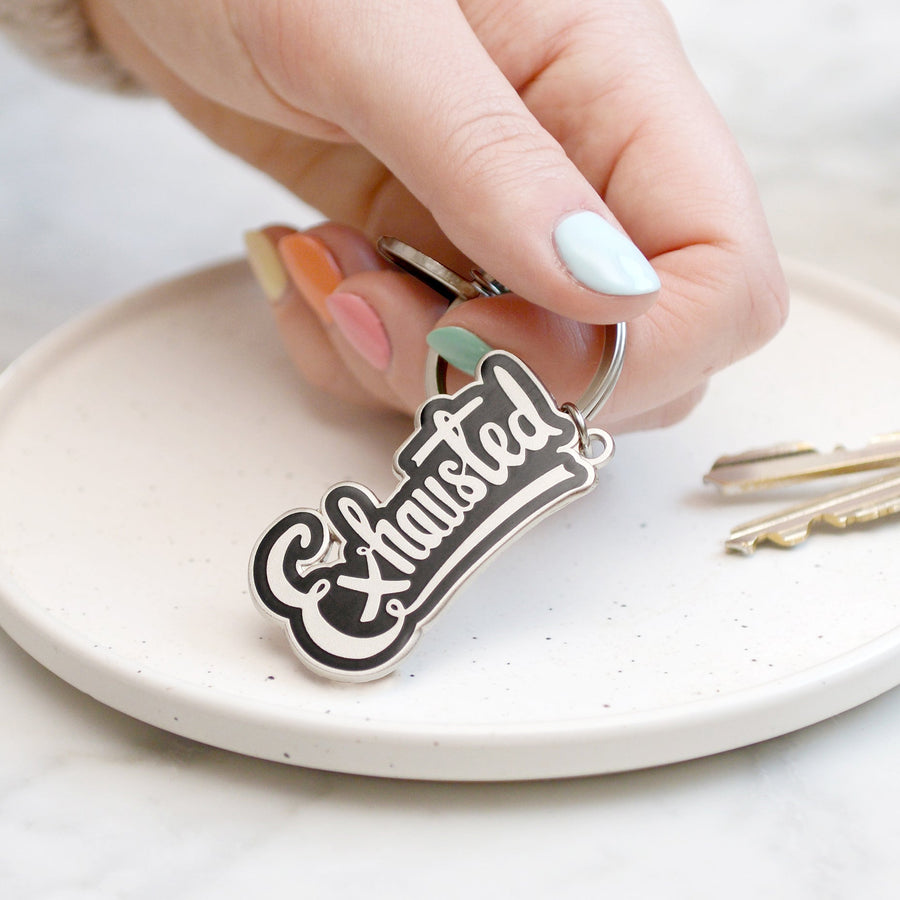 SECONDS - Exhausted - Enamel Keyring