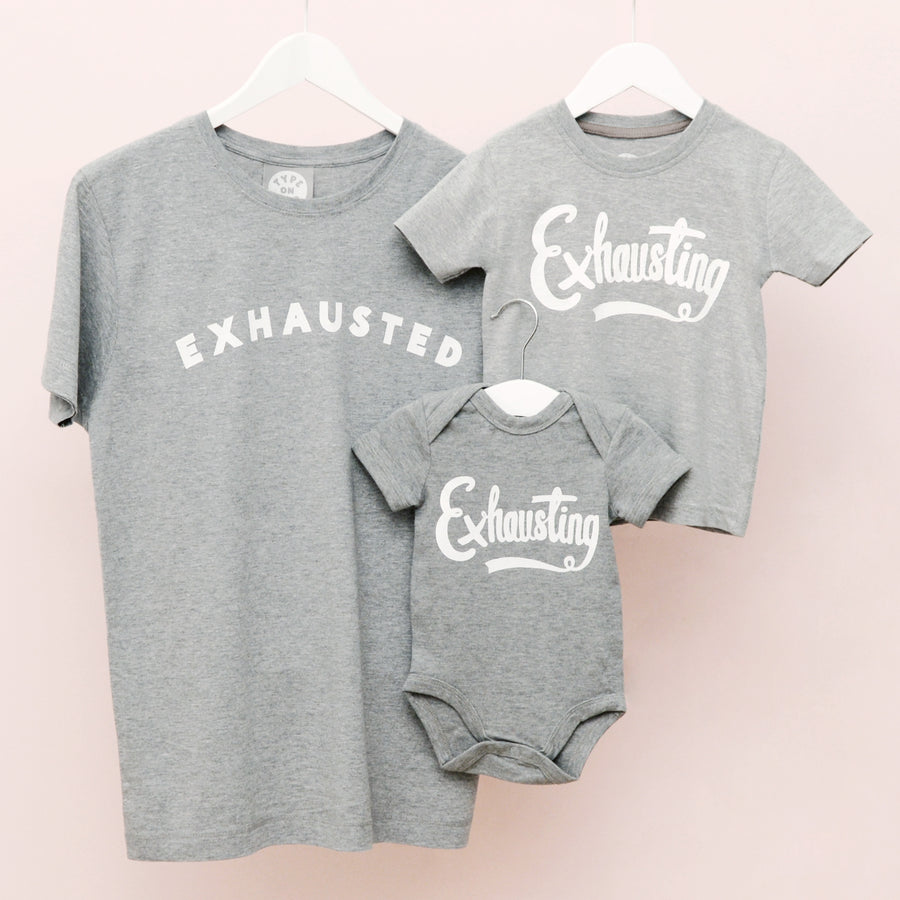 Exhausted/Exhausting t-shirt Set - Parent & Child