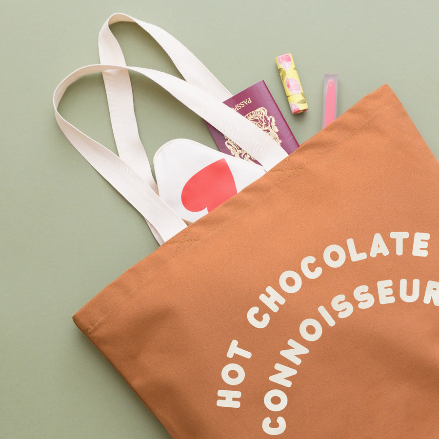 Hot Chocolate Connoisseur - Tan Tote Bag