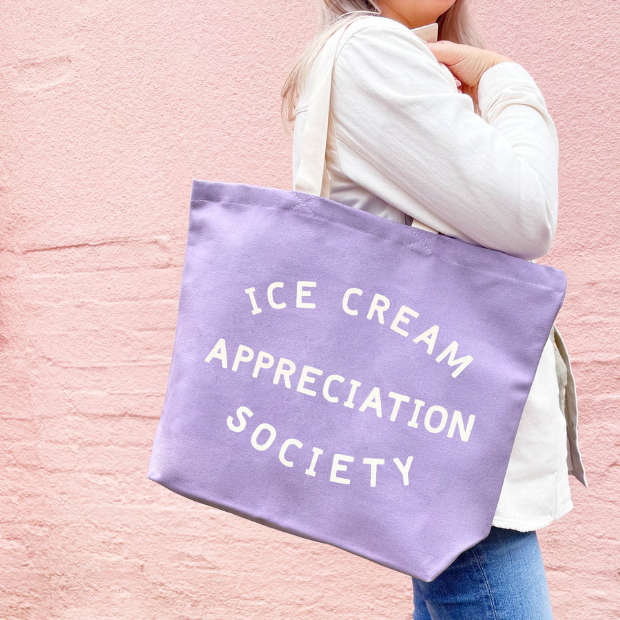 Ice Cream Appreciation Society - Lavender Canvas Tote Bag