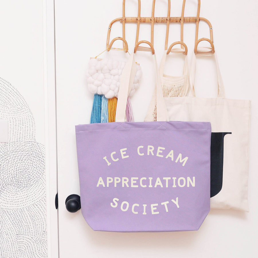 Ice Cream Appreciation Society - Lavender Canvas Tote Bag