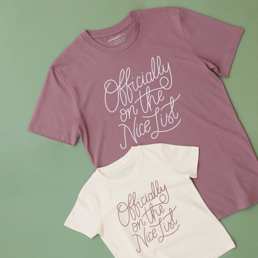 Officially on the Nice List - Kid's T-Shirt - Natural Fleck