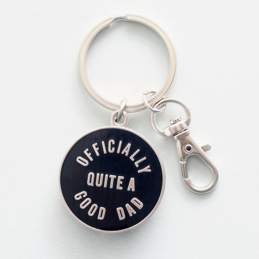 Officially Quite a Good Dad - Enamel Keyring