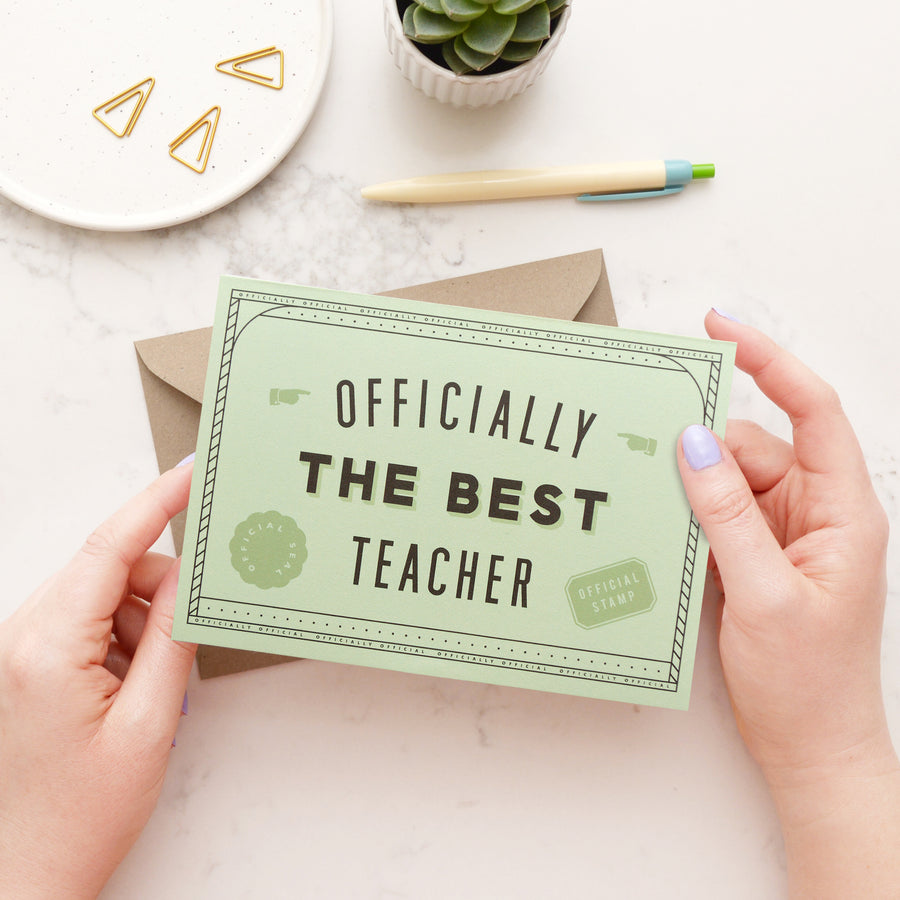 Officially the Best Teacher - Greeting Card