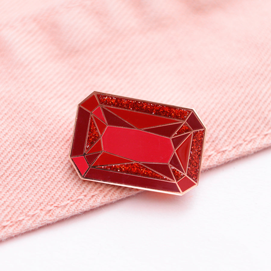 Ruby - Gemstone Pin