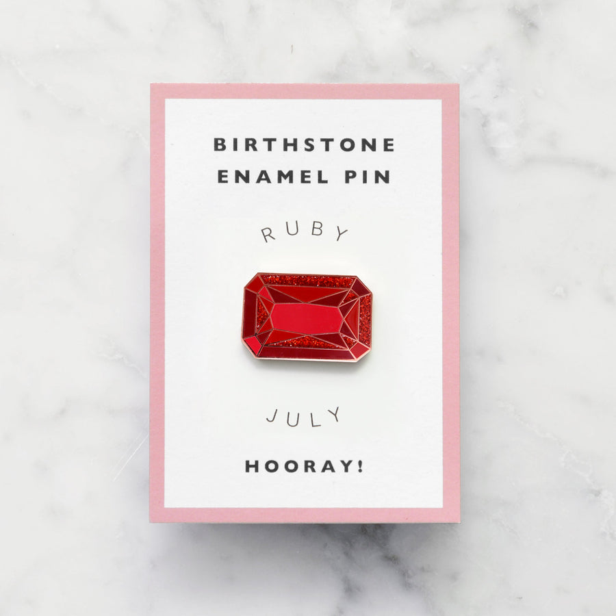 SECONDS - Ruby / July - Birthstone Pin