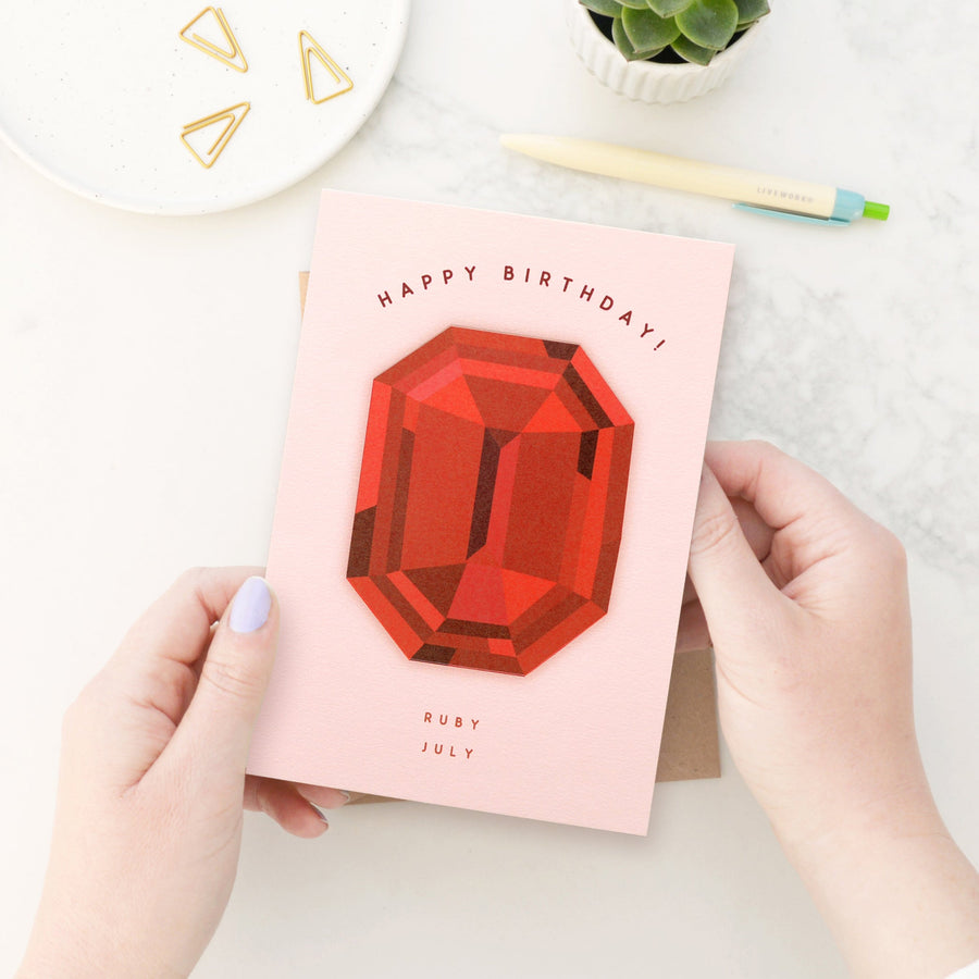 SECONDS - Birthstone Birthday Card