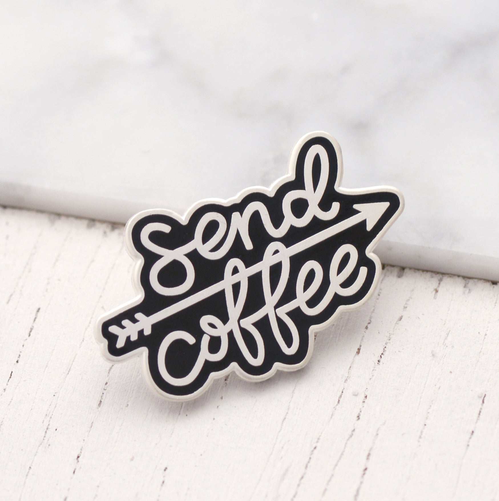 Send Coffee - Enamel Pin – Alphabet Bags