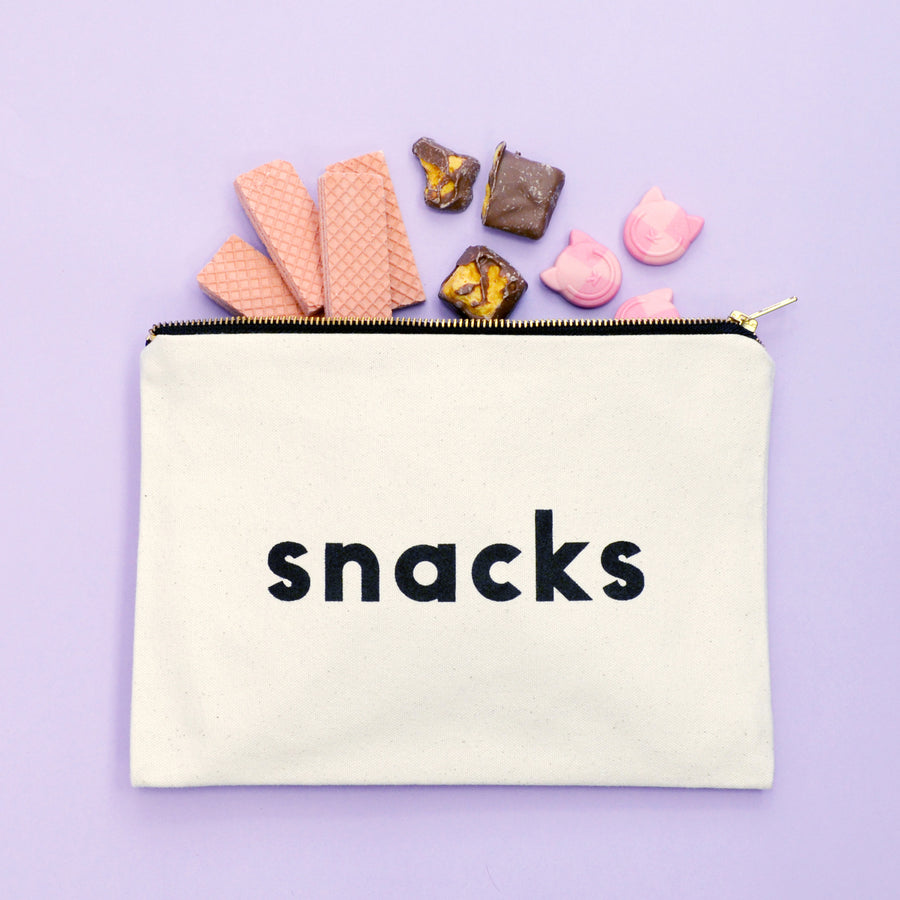 Snacks - Large Canvas Pouch