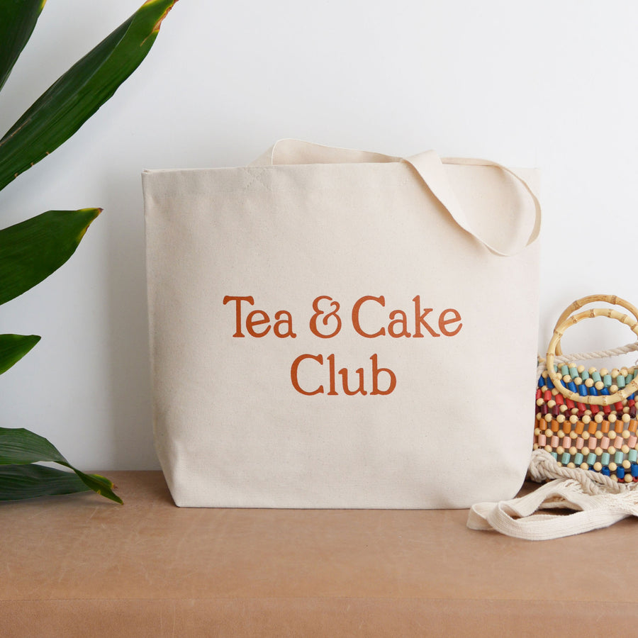 Tea & Cake Club - Big Canvas Tote Bag