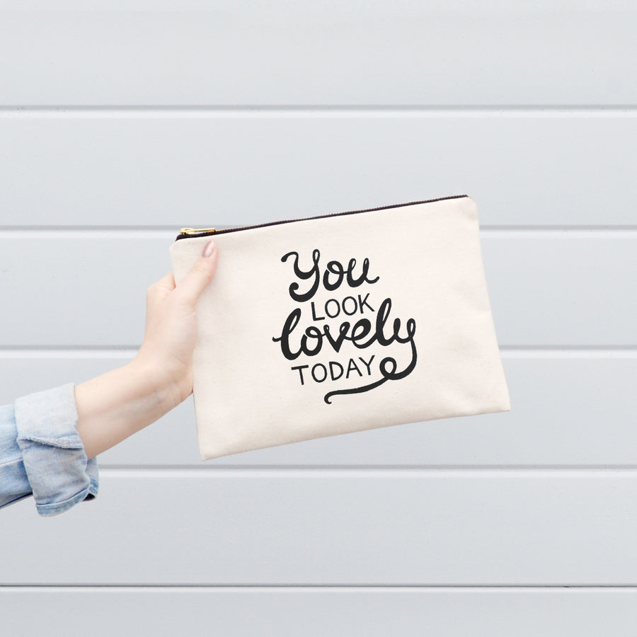 You Look Lovely Today - Large Canvas Pouch